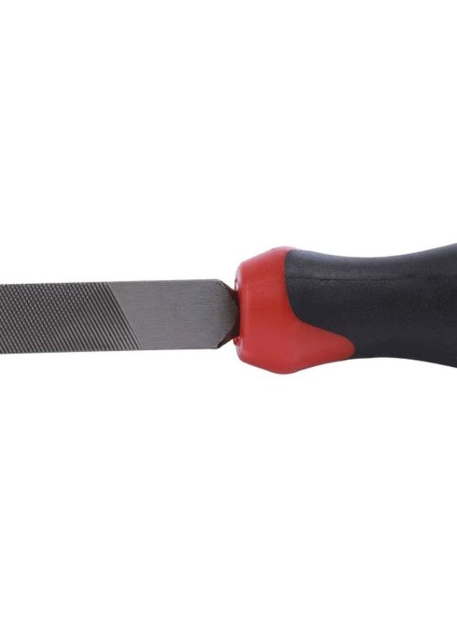 GEEPAS - 8" Triangle File| Cut Mill File, High-quality Steel | Ergonomic Grip, Rubber Handle, Finder Hand File for Deburring and Removing Material Ideal for Wood, Metal, Plastic Black/Red/Silver 8inch - Image 1