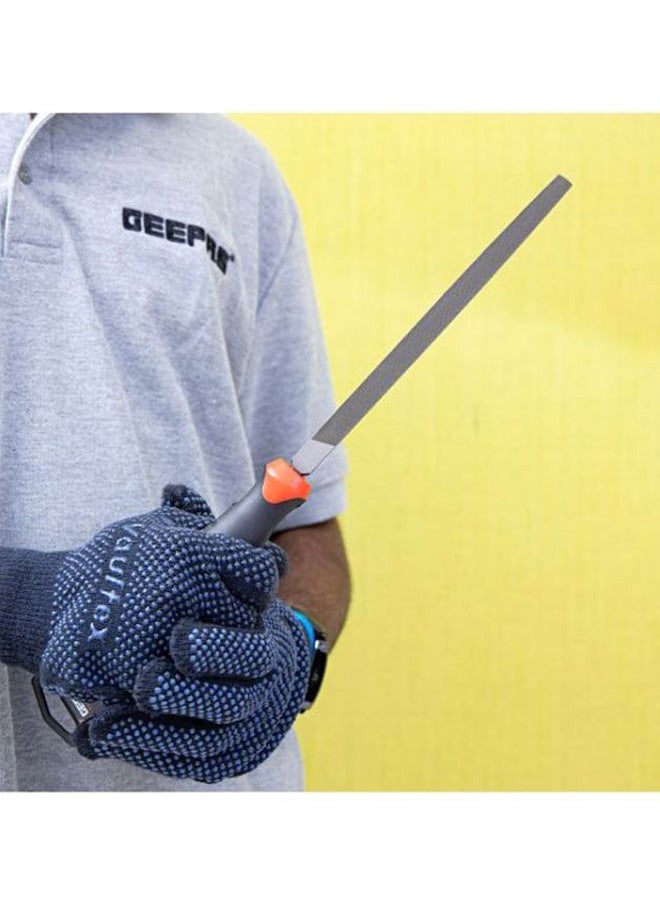 GEEPAS - 8" Triangle File| Cut Mill File, High-quality Steel | Ergonomic Grip, Rubber Handle, Finder Hand File for Deburring and Removing Material Ideal for Wood, Metal, Plastic Black/Red/Silver 8inch - Image 1
