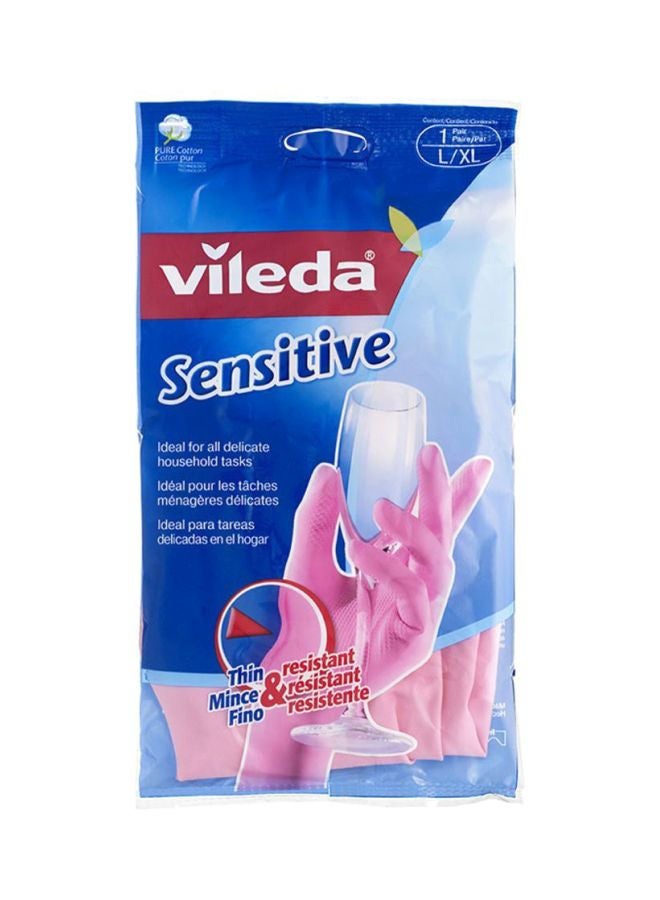 Vileda Sensitive Durable Reusable Gloves Pink M  - Image 2