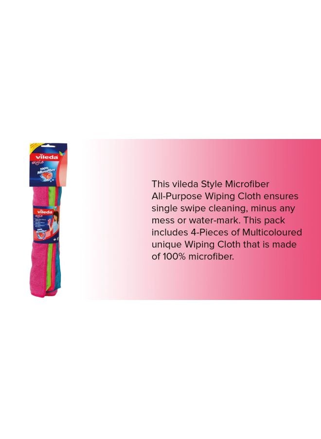 Vileda 4-Piece All Purpose Cleaning Cloth Set Multicolour - Image 4