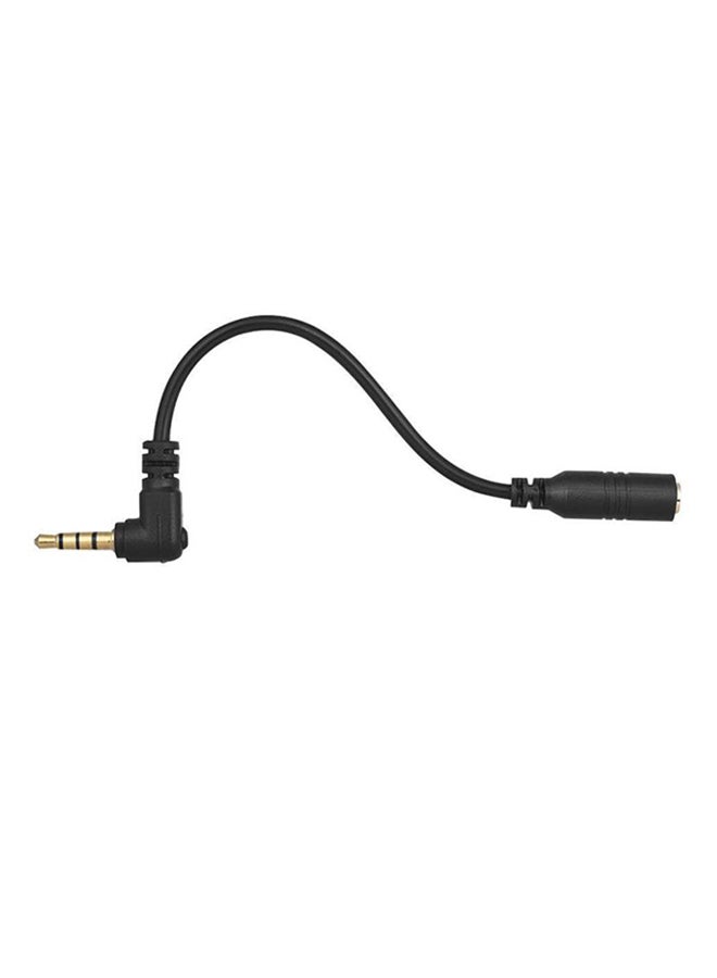 أندوير محول ميكروفون بصوت ستيريو قياس 3.5مم بـ 3 قوائم TRS أنثى إلى 4 قوائم TRRS ذكر 90 درجة أسود - Image 1