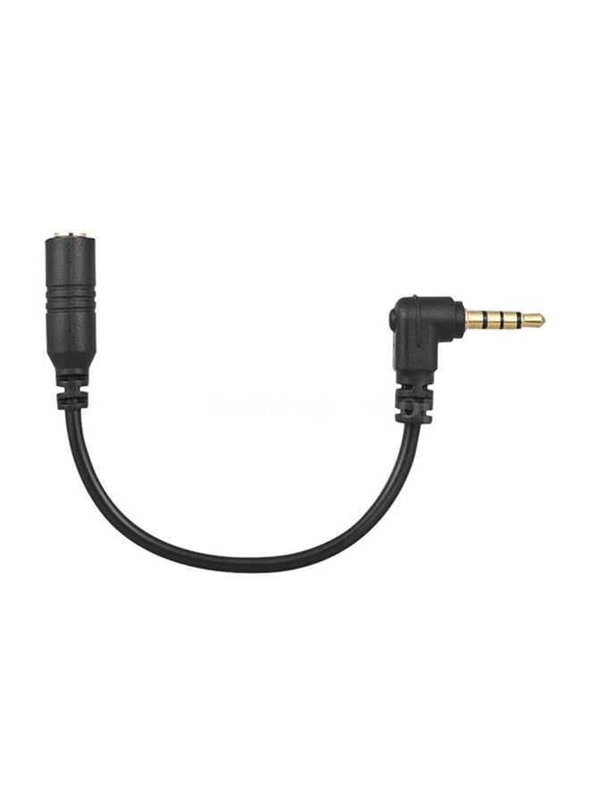 أندوير محول ميكروفون بصوت ستيريو قياس 3.5مم بـ 3 قوائم TRS أنثى إلى 4 قوائم TRRS ذكر 90 درجة أسود - Image 3