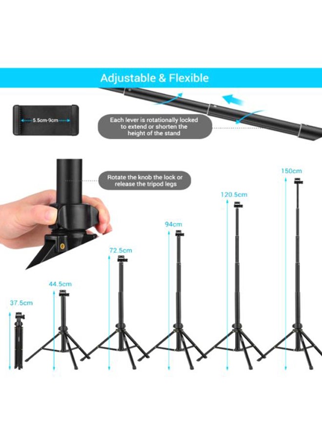 ANDOER 2-In-1 Tripod Stand Set Black  - Image 4