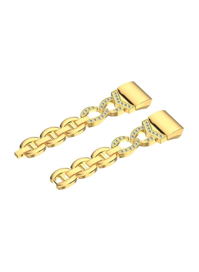 Ozone Rhinestone Bracelet Adjustable Replacement Wrist Watch Band For Fitbit Charge 3 Gold