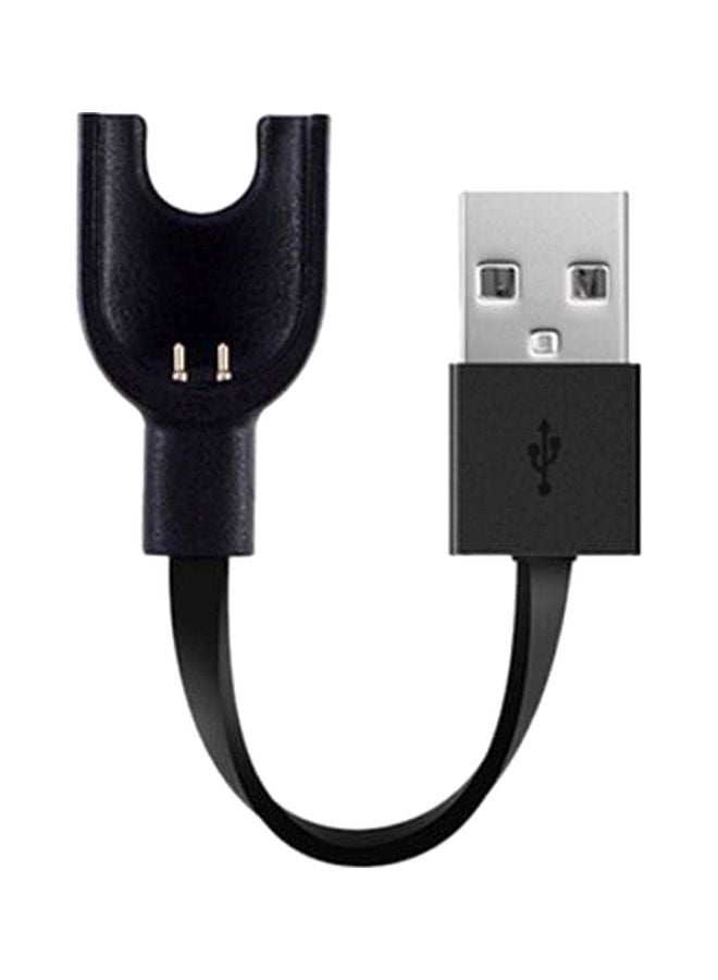 MARGOUN Replacement Strap For Xiaomi Mi Band 3 With USB Charger Cable Black/Red - Image 2