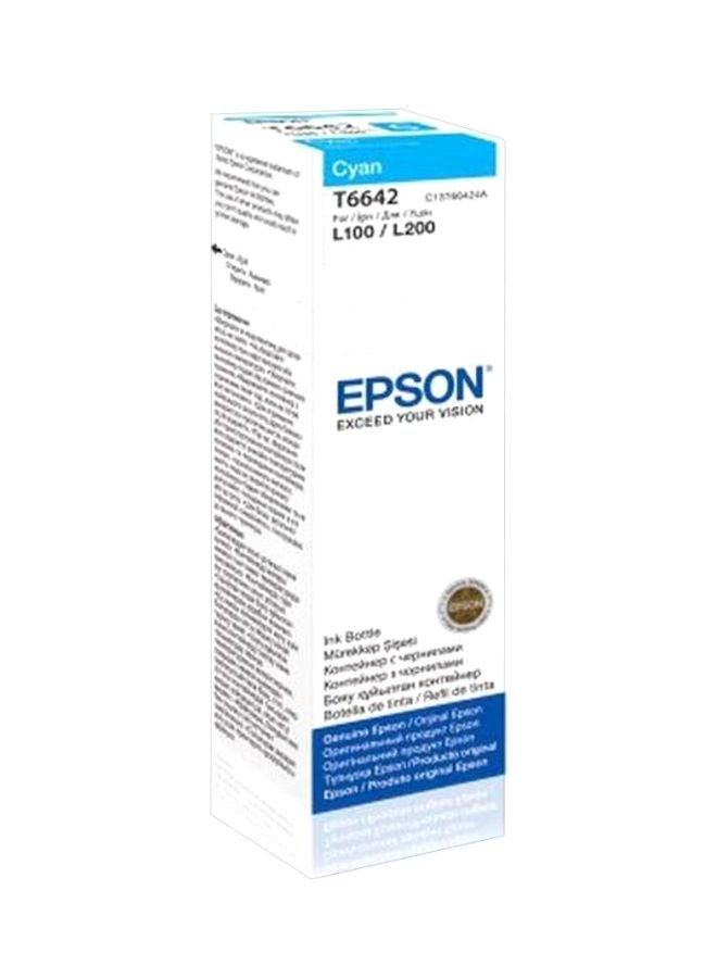 EPSON - Epson T6642 EcoTank Ink Bottle, Cyan Ink for Printer Refill, 70ml - Cyan - Image 1