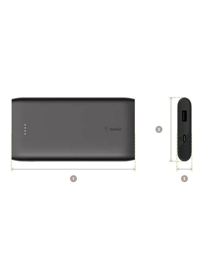belkin USB-C PD Power Bank 10K (Fast Charge Portable Charger w/ USB-C + USB Ports, 10000mAh Capacity) Battery Pack for Galaxy, Pixel, iPhone more Black  - Image 2