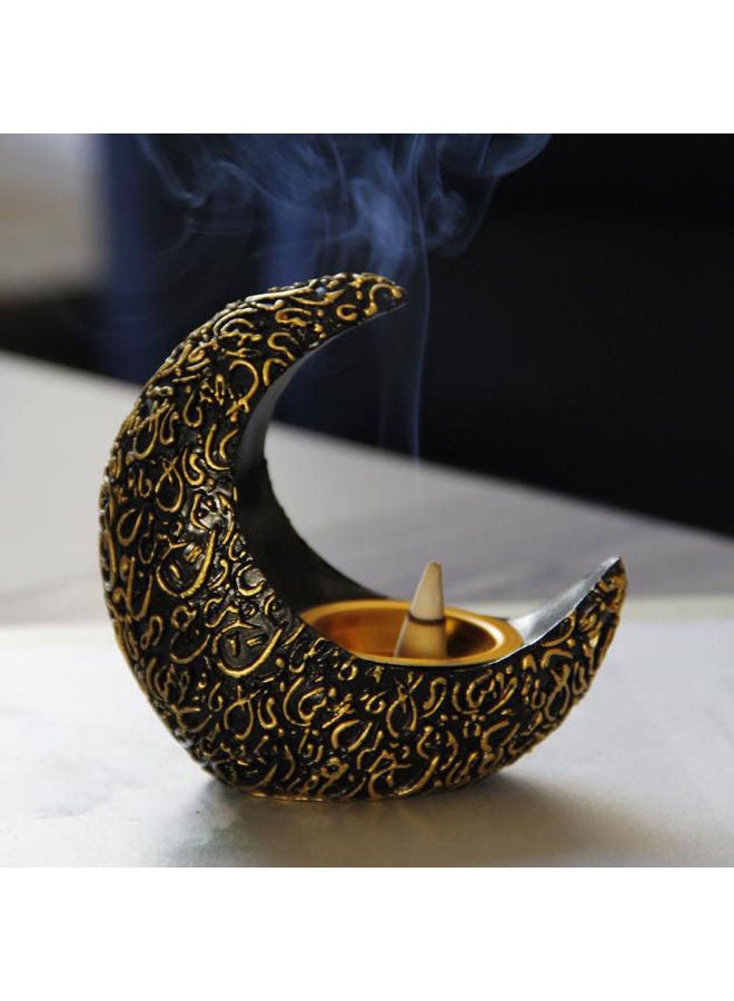 Middle East Arabian Ramadan Crescent Resin Aroma Diffuser Black/Gold 10.5 x 5.6 x 10cm - v1617253464/N45999812A_2