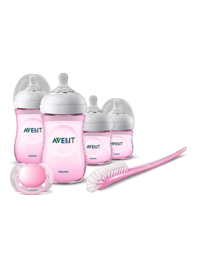 6-Piece Natural Gift Set Newborn Pink