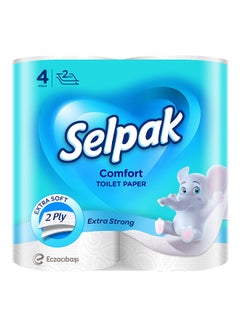 Selpak Comfort Toilet Paper 150 Sheets x 2Ply, Pack of 4 Rolls 