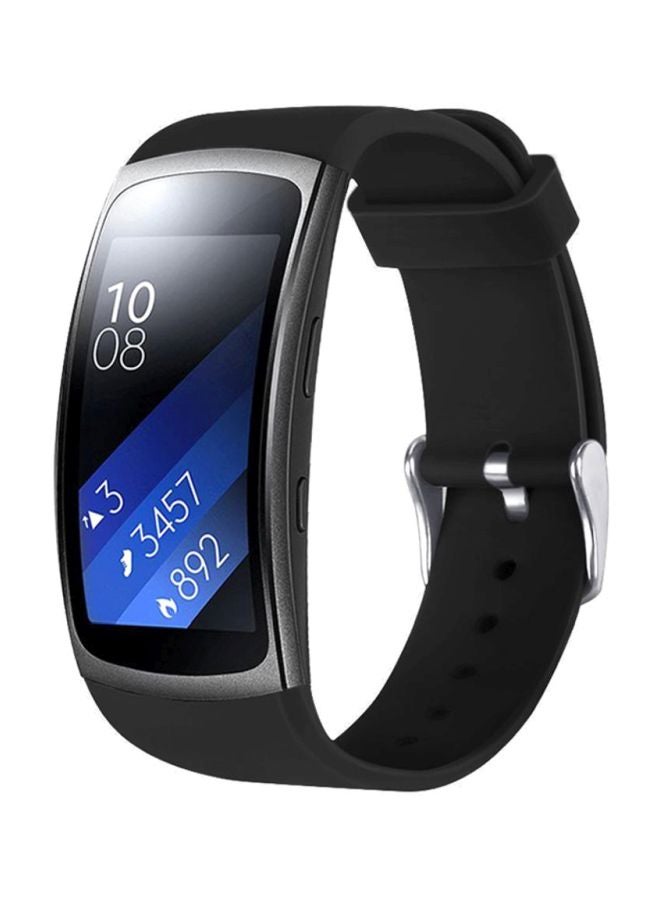 Voberry Replacement Band For Samsung Gear Fit2 Pro Black/Silver - Image 3