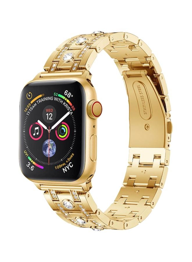 Voberry Replacement Band Wrist Strap For Apple Watch Series 44mm Gold - Image 1