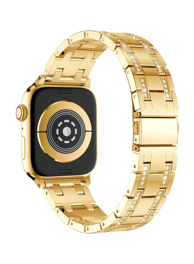 Voberry Replacement Band Wrist Strap For Apple Watch Series 44mm Gold - Image 2