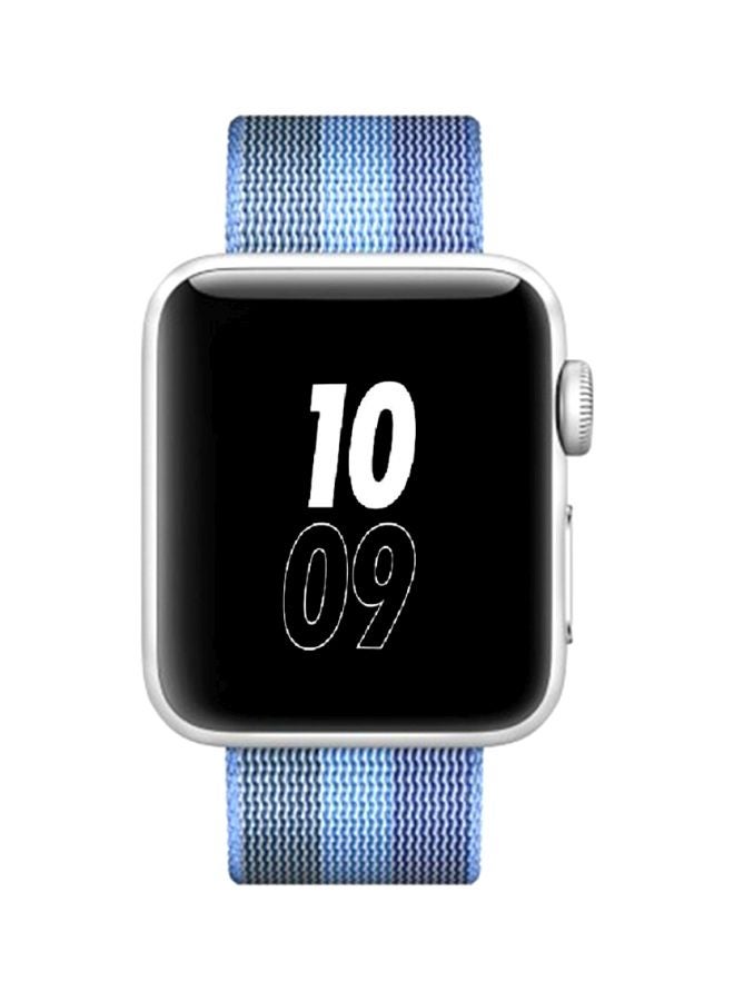 Ozone Woven Nylon Interchangeable Band For Apple Watch 38mm Blue - Image 3