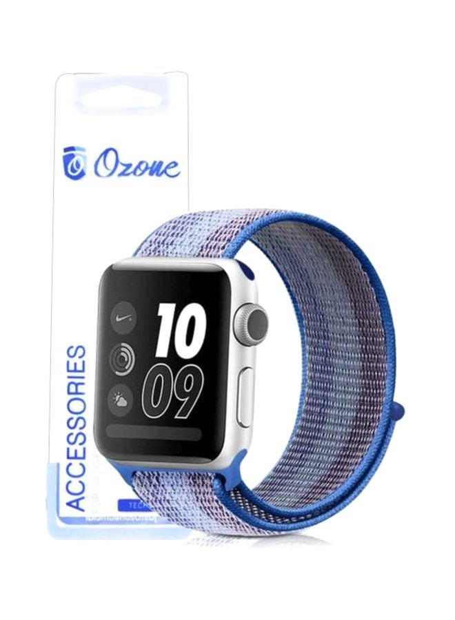 Ozone Replacement Band For Apple Watch Series 4/3/2/1 40/38 mm Striped Lake Blue - Image 4