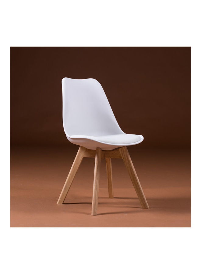Generic Dining Table Chair White/Brown  - Image 1