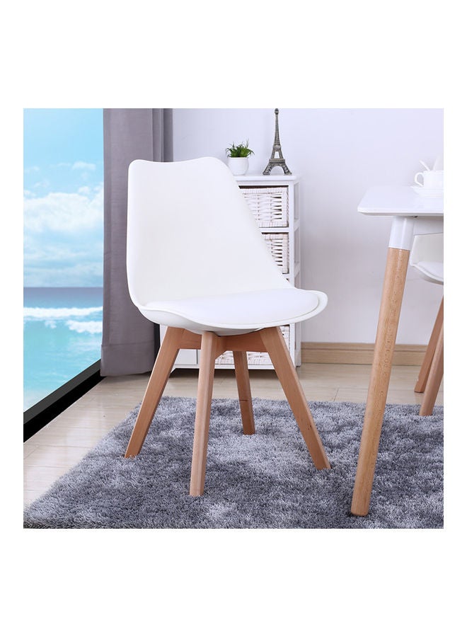 Generic Dining Table Chair White/Brown  - Image 2