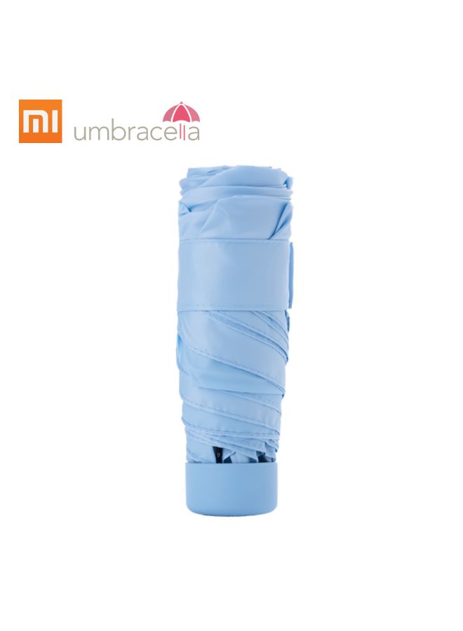 Portable Mini Foldable Umbrella Blue  - Image 1
