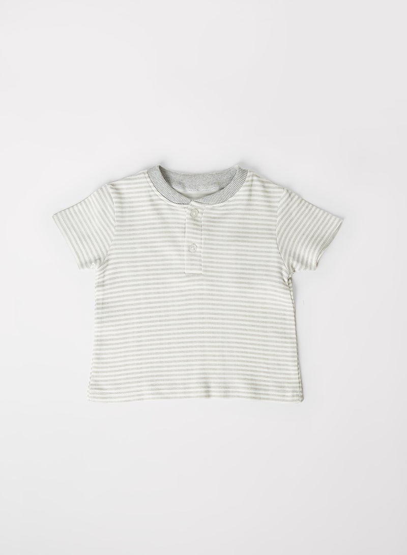 MINIKLUB Baby Boys Printed Casual T-Shirt Grey/White  - Image 1
