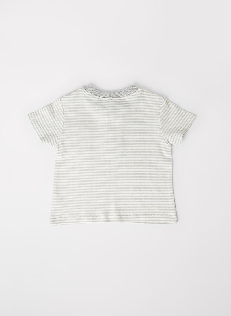 MINIKLUB Baby Boys Printed Casual T-Shirt Grey/White  - Image 2