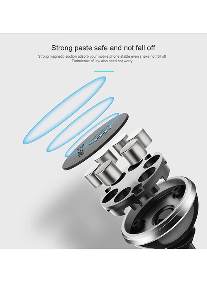 360-degree Magnetic Car Mount Dashboard Cell Phone Holder Compatible for iPhone 13 Pro/13 Pro Max/13/13 Mini, iPhone 12/11 Pro, iPhone Xs XR X SE 8 7 Plus 6S 6, Samsung Galaxy S20 S10 S9 S8 Plus Note 10 9 Black/Silver 