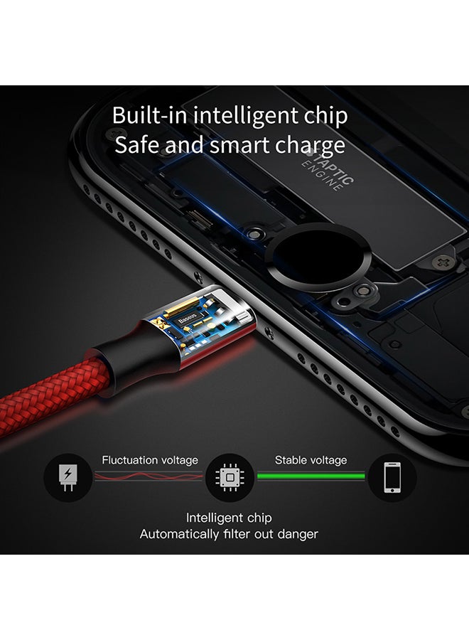 Baseus - Rapid Series 3-In-1 Micro Usb And 8-Pin With Type-C Connector Fast Charging Data Transfer Cable 1.2Meter Red - Image 1
