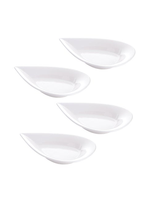 4-Piece Serving Plates White 4x10inch