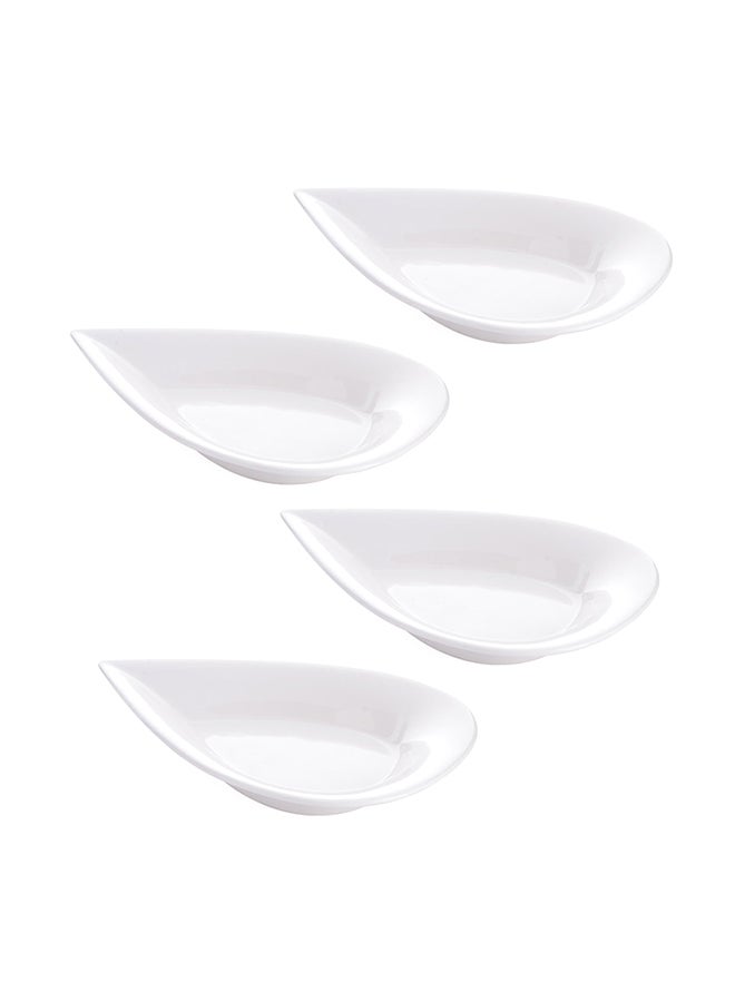 Dove 4-Piece Serving Plates White 4x10inch 