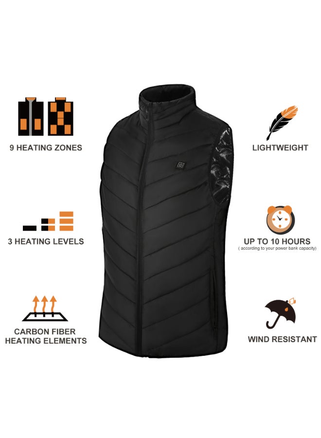 USB Interface Smart Heating Vest Black
