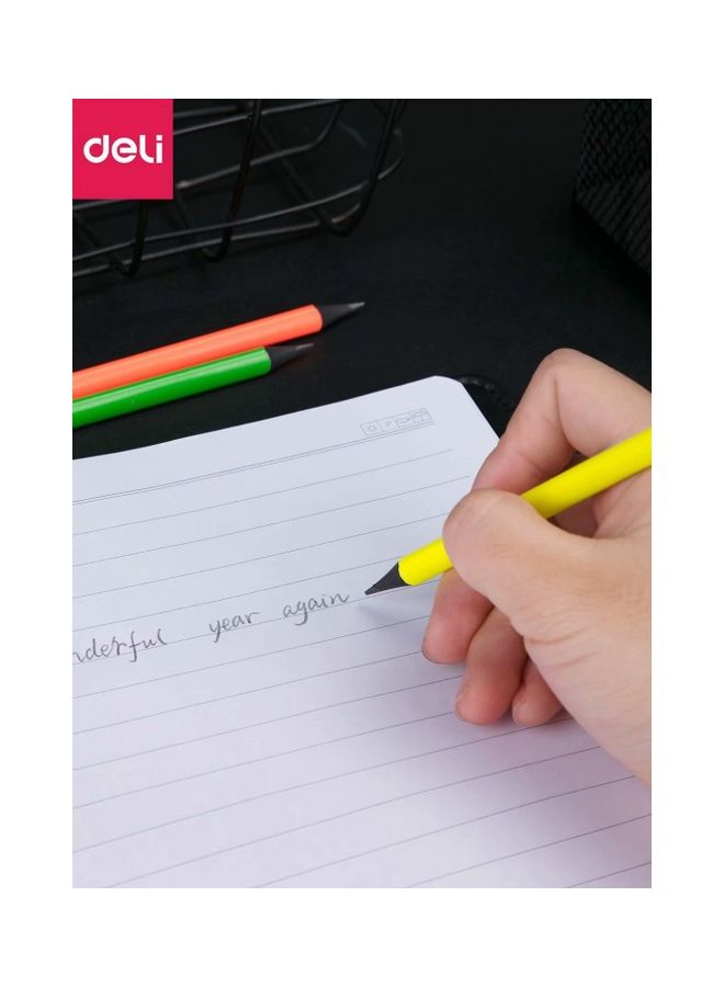 ديلي مجموعة أقلام من 4 ألوان نيون مع ممحاة، مكونة من 12 قطعة متعدد الألوان - Image 3