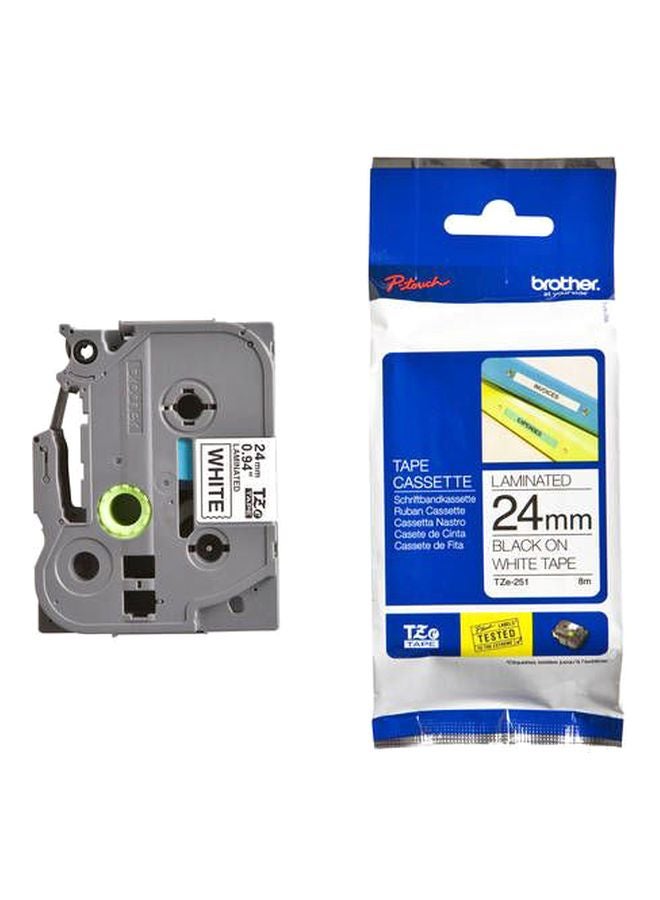 brother TZE-251 P-Touch Tape Black/White - Image 2