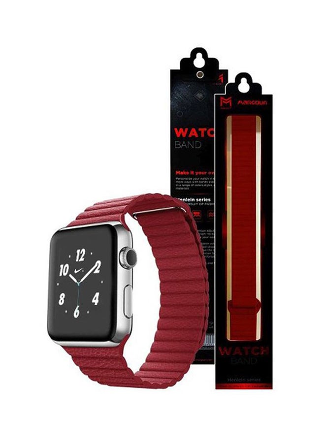 MARGOUN - Henlein Series Replacement Band For Apple Watch 42/44mm Red - Image 1