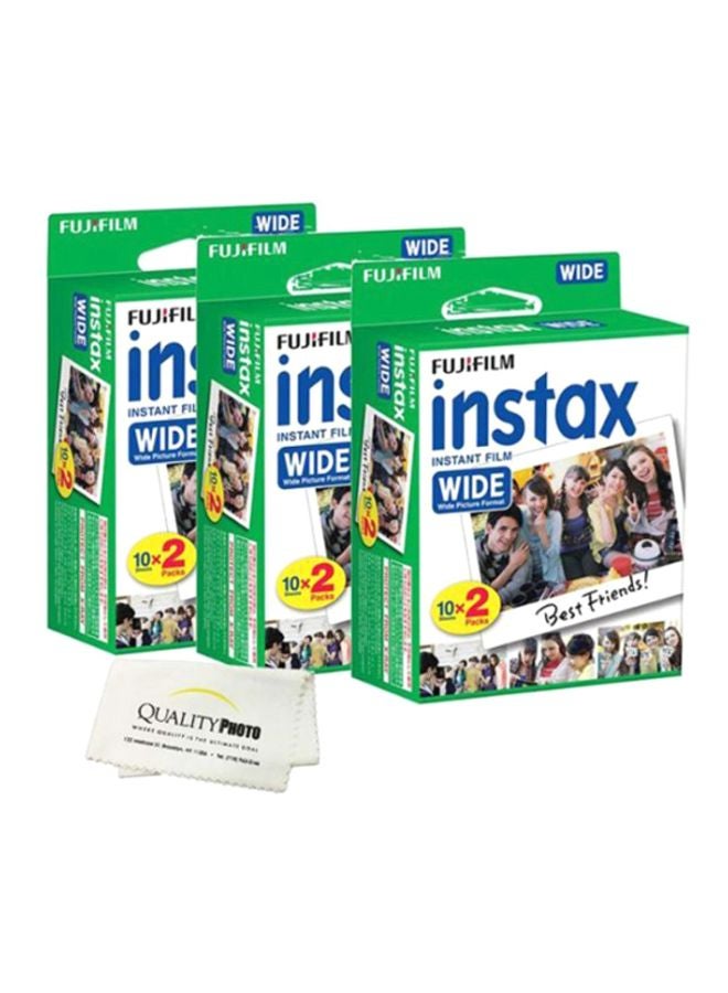 FUJIFILM Pack Of 3 Instax Wide Instant Film white  - Image 1