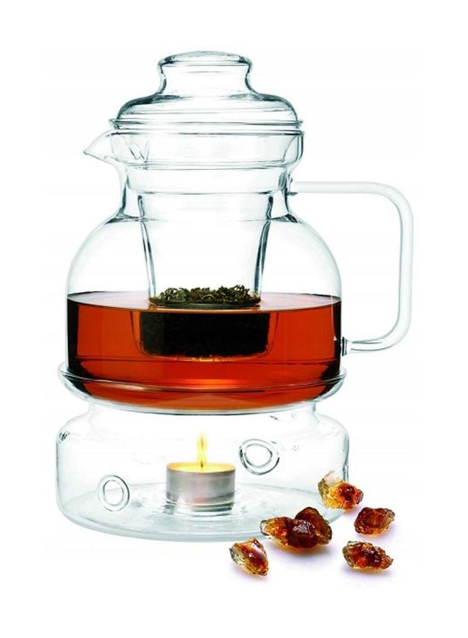 ترميسيل إبريق شاي زجاجي مزود بجهاز تسخين وفلتر شفاف 26.7x16.6x16.5لترات - Image 2