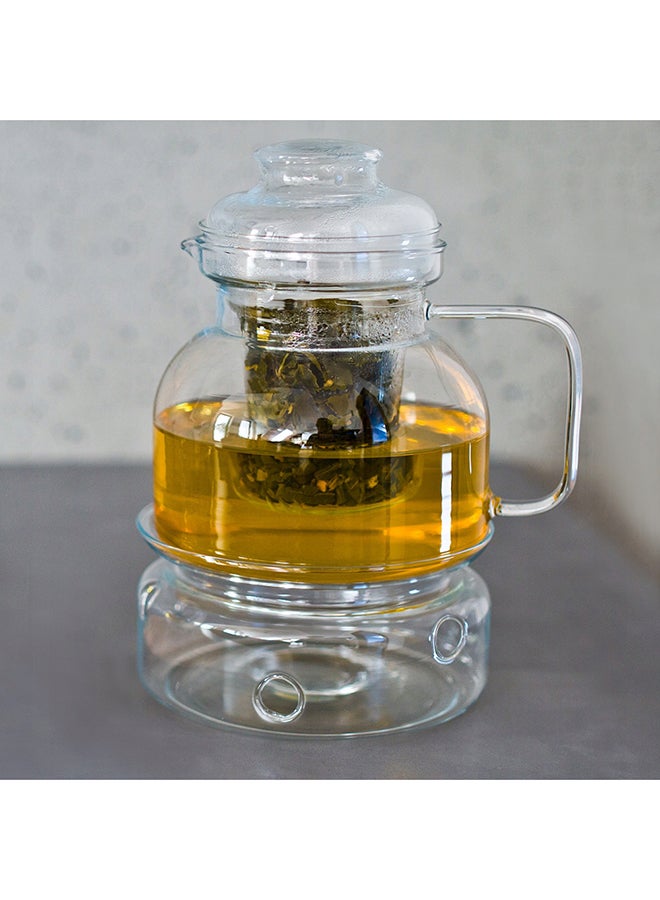 ترميسيل إبريق شاي زجاجي مزود بجهاز تسخين وفلتر شفاف 26.7x16.6x16.5لترات - Image 3