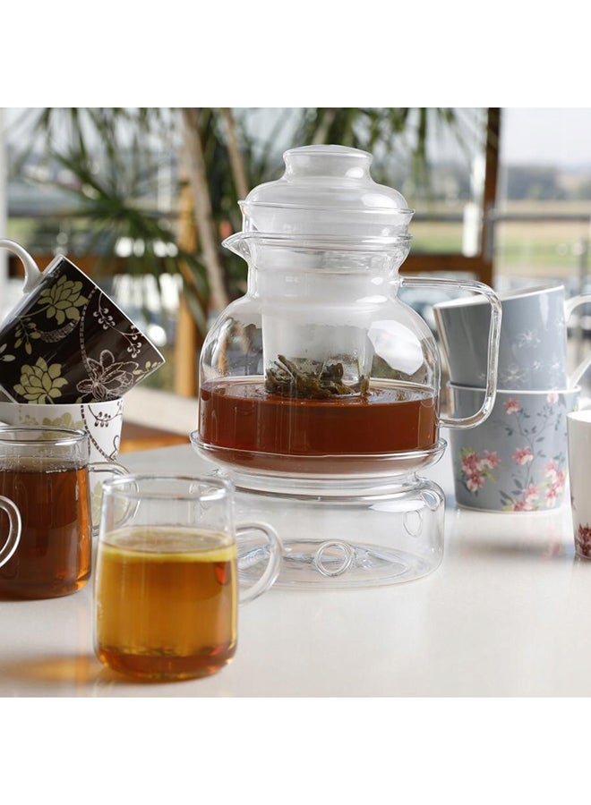 ترميسيل إبريق شاي زجاجي مزود بجهاز تسخين وفلتر شفاف 26.7x16.6x16.5لترات - Image 4
