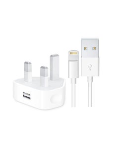 MARGOUN Wall Charger 5W USB Power Adapter with Lightning Cable for iphone 11 Pro Max White/Silver  - Image 2