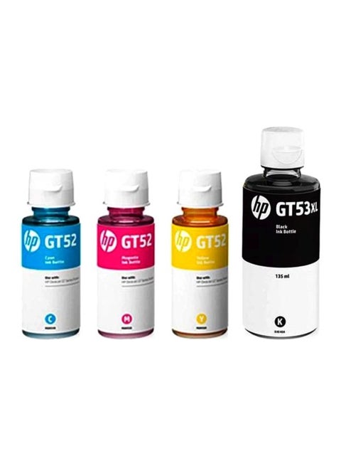 GT53XL (Black) + GT52 (Cyan, Yellow, Magenta) Pack of 4 Multicolour