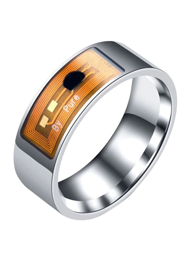 Voberry Multifunctional NFC Digital Ring (Size - 10) Silver/Gold - Image 1