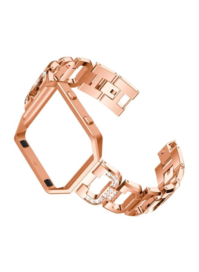 Voberry Replacement Band Strap With Frame For Fitbit Blaze Rose Gold - Image 2
