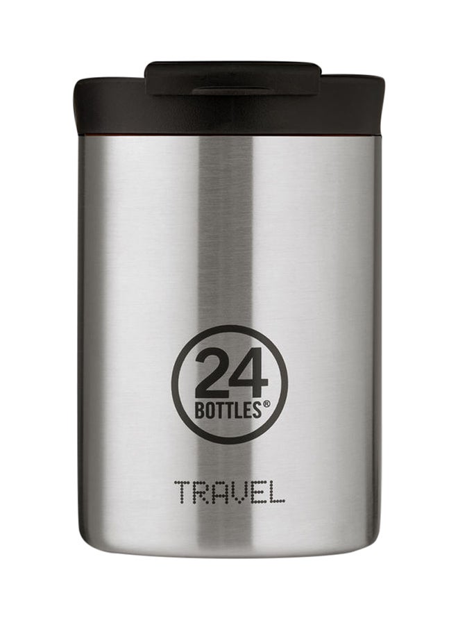 24Bottles Double Walled Insulated Stainless Steel Travel Tumbler Silver/Black - Image 1