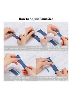 Foxcon Replacement Adjustable Braided Sport Apple Watch Band for 45/44/42mm Blue  - Image 2