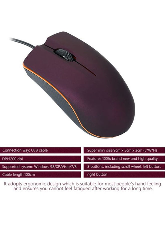 Beauenty USB Wired Gaming Mouse Purple/Black/Yellow - Image 2
