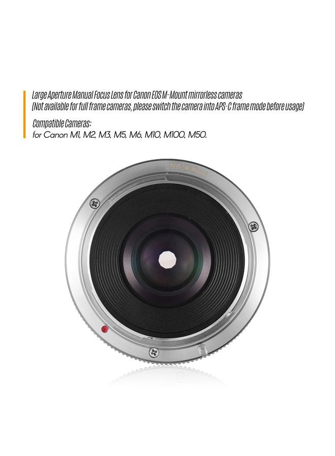 ANDOER 35mm F1.6 Manual Focus Large Aperture Mirrorless E-Mount Camera Lens 3.5cm Silver  - Image 4