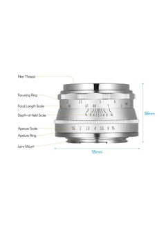 35mm F1.6 Manual Focus Large Aperture Mirrorless E-Mount Camera Lens 3.5cm Silver - v1617274807/N33616965A_7