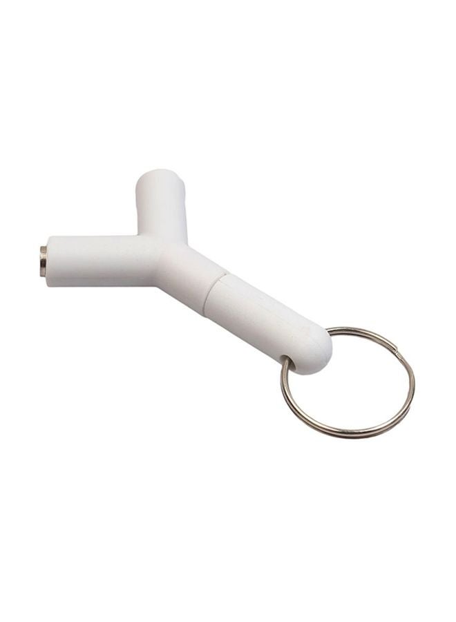 فوبيري كابل محول متفرع بشكل حرف Y  من 2 وصلة أنثى إلى ذكر أبيض - Image 1