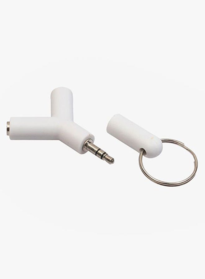 فوبيري كابل محول متفرع بشكل حرف Y  من 2 وصلة أنثى إلى ذكر أبيض - Image 2