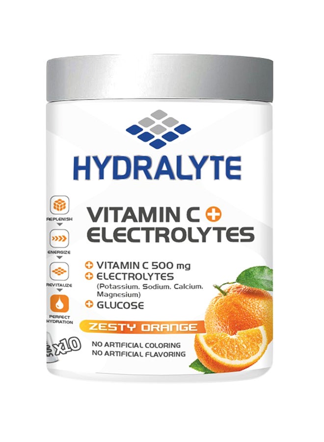 Hydralyte Vitamin C Electrolyte Powder Hydration Drink Mix Orange Flavor Jar 200grams  - Image 1