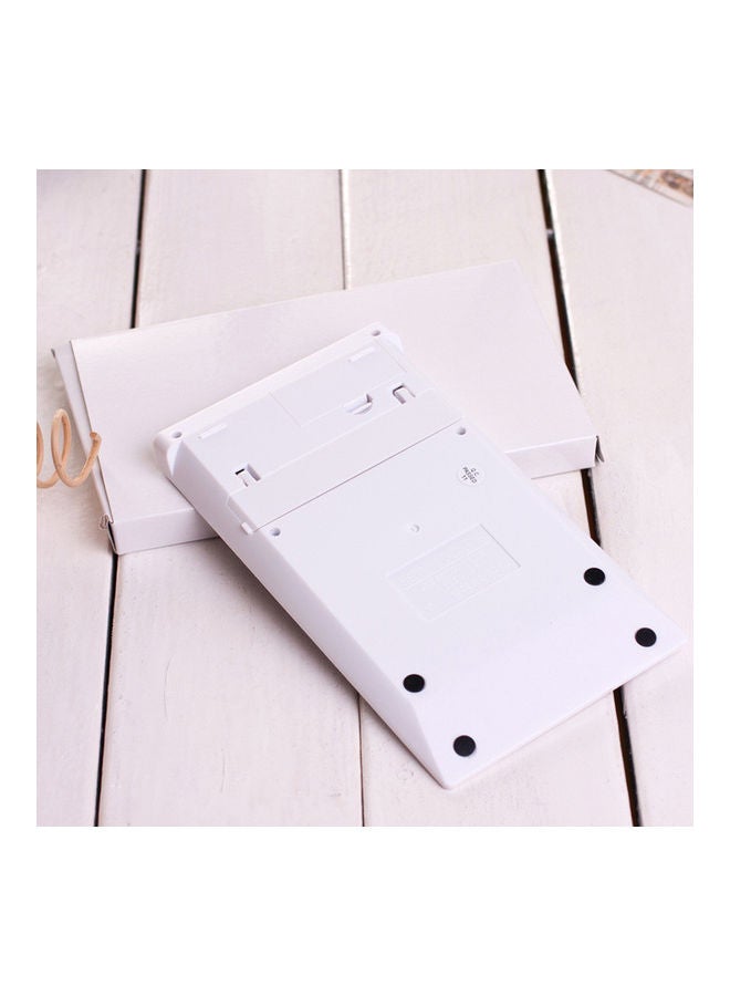 Ultra Thin Dual Powered Solar & Battery 12 Digits Display Calculator White