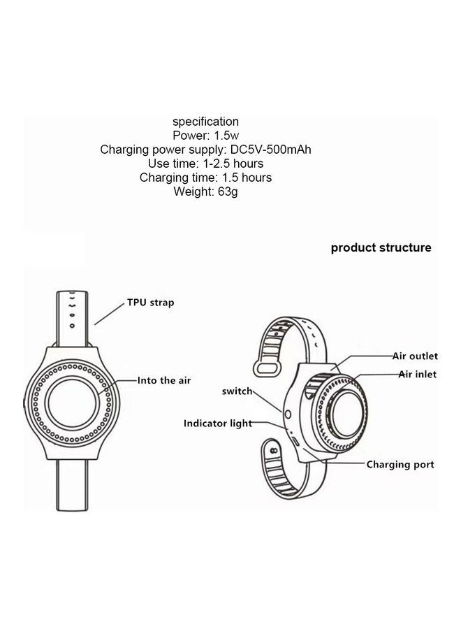 ISank Wrist Strap Fan 2.5 W XSF001 Purple/Red - Image 2